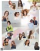 A magazine page with a bunch of pictures of women with different hair styles.